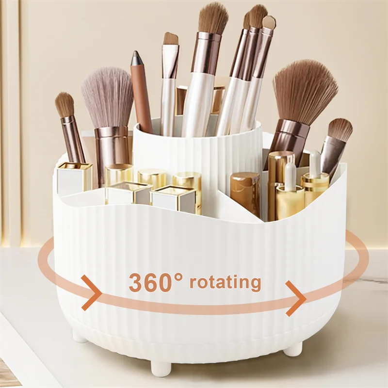 Makeup Organizer, 360 Rotating with 5 Compartments, 5.9"