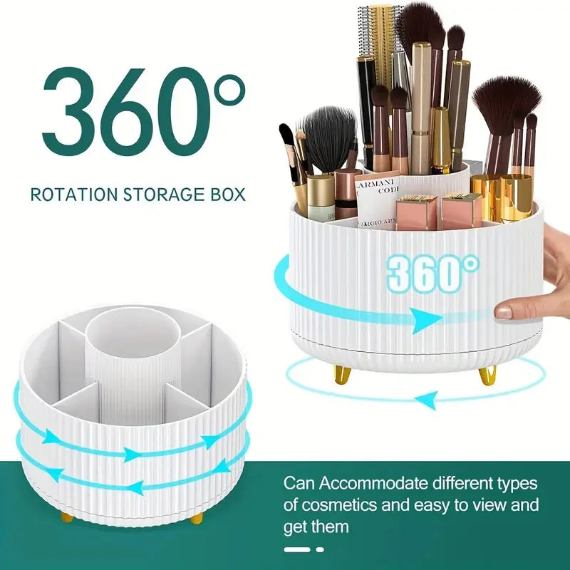 Makeup Organizer, 360 Rotating with 5 Compartments, 5.9"