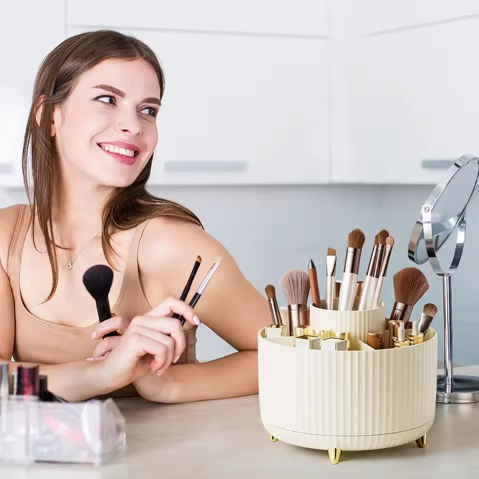 Makeup Organizer, 360 Rotating with 5 Compartments, 5.9"
