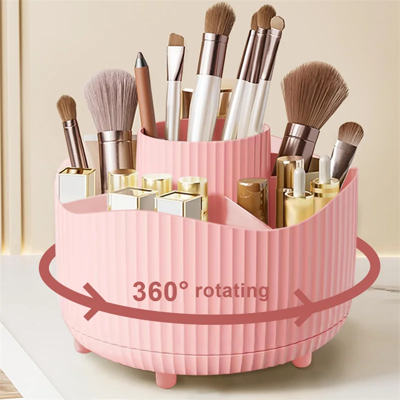 Makeup Organizer, 360 Rotating with 5 Compartments, 5.9"