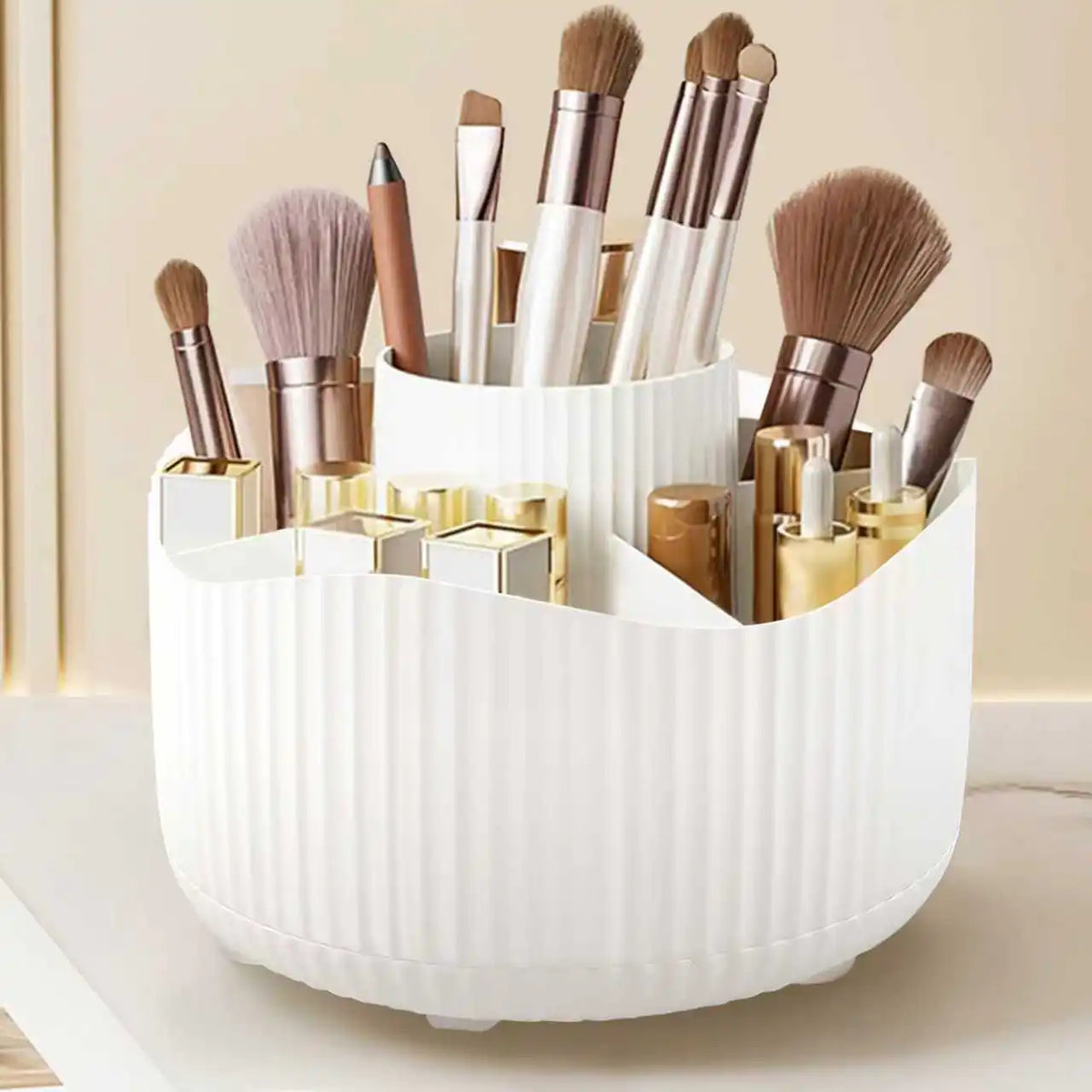 Makeup Organizer, 360 Rotating with 5 Compartments, 5.9"