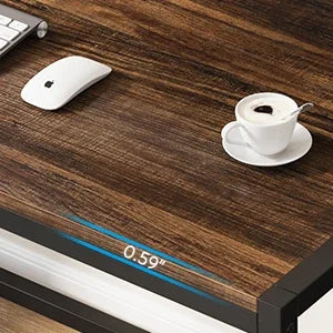 Industrial Computer Desk with File Drawer Cabinet and Monitor Stand for Home Office — 63"