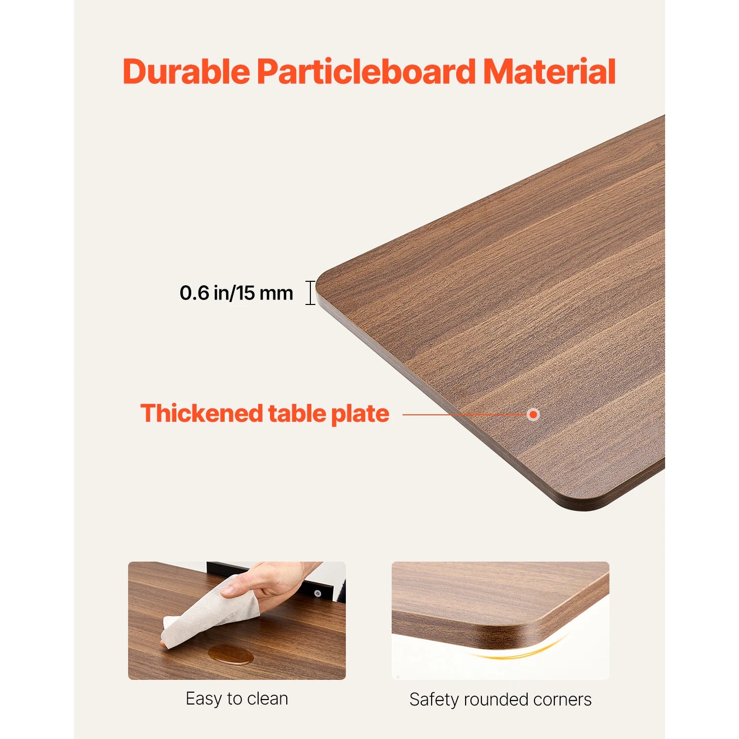 Walnut Mobile Laptop Table with Tilting Top & Casters for Bedside — Height-Adjustable Overbed Desk