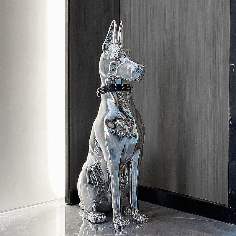 Abstract sculpture - Modern Floor Decoration Electroplating Dog Porch TV Cabinet Next