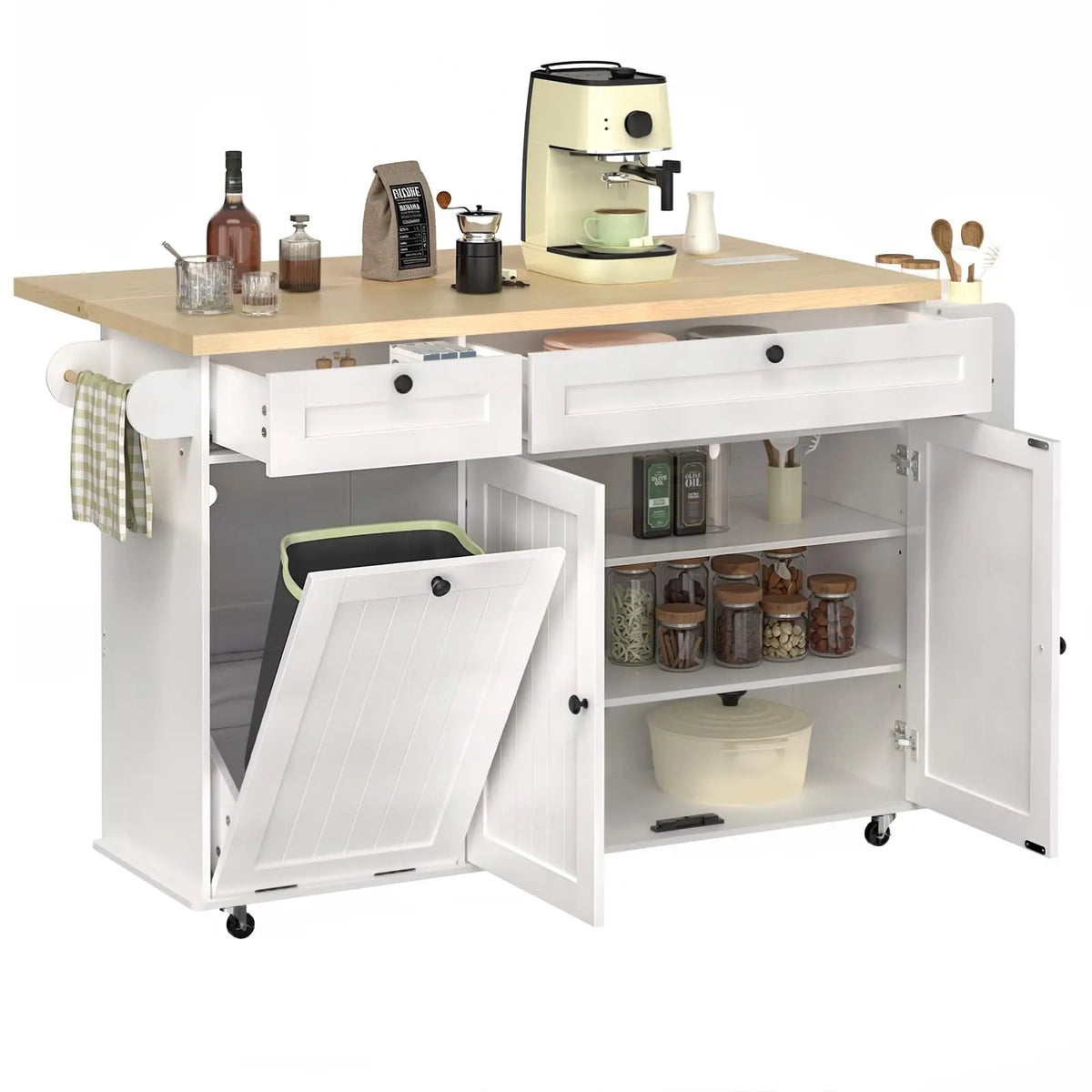 Rolling kitchen island - 60" Mobile Kitchen Islands Rolling Trolleys Kitchen Island