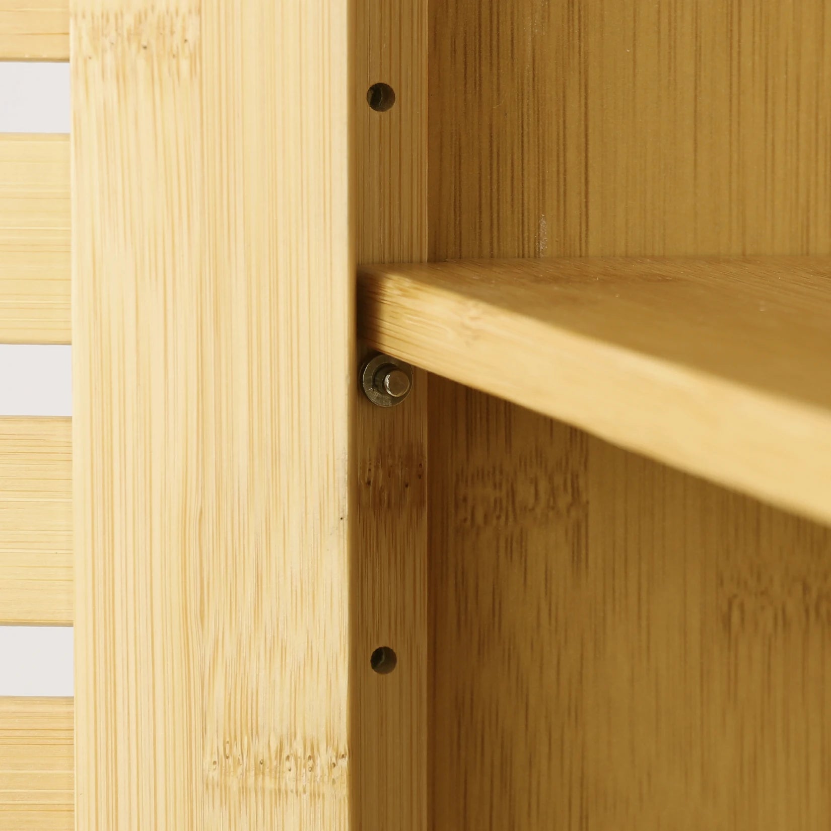 Bamboo Medicine Cabinet with Louvered Doors for Bathroom — 23.6"W Wall-Mounted Storage