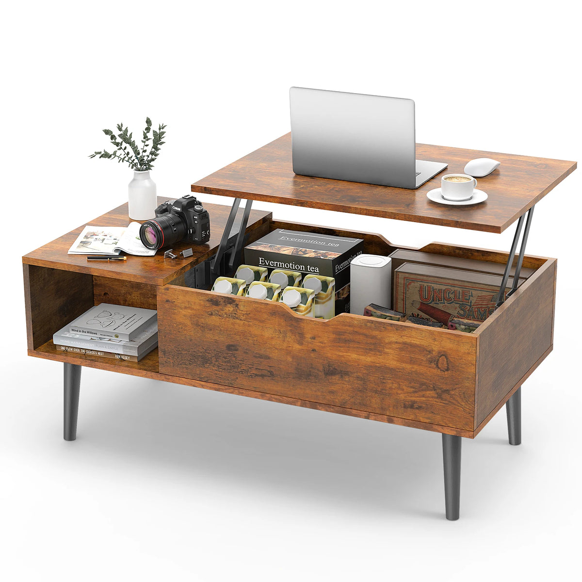 Lift Top Coffee Tables For Living Room 39.37"x19.7" Desk Tea Wood Dining Tables