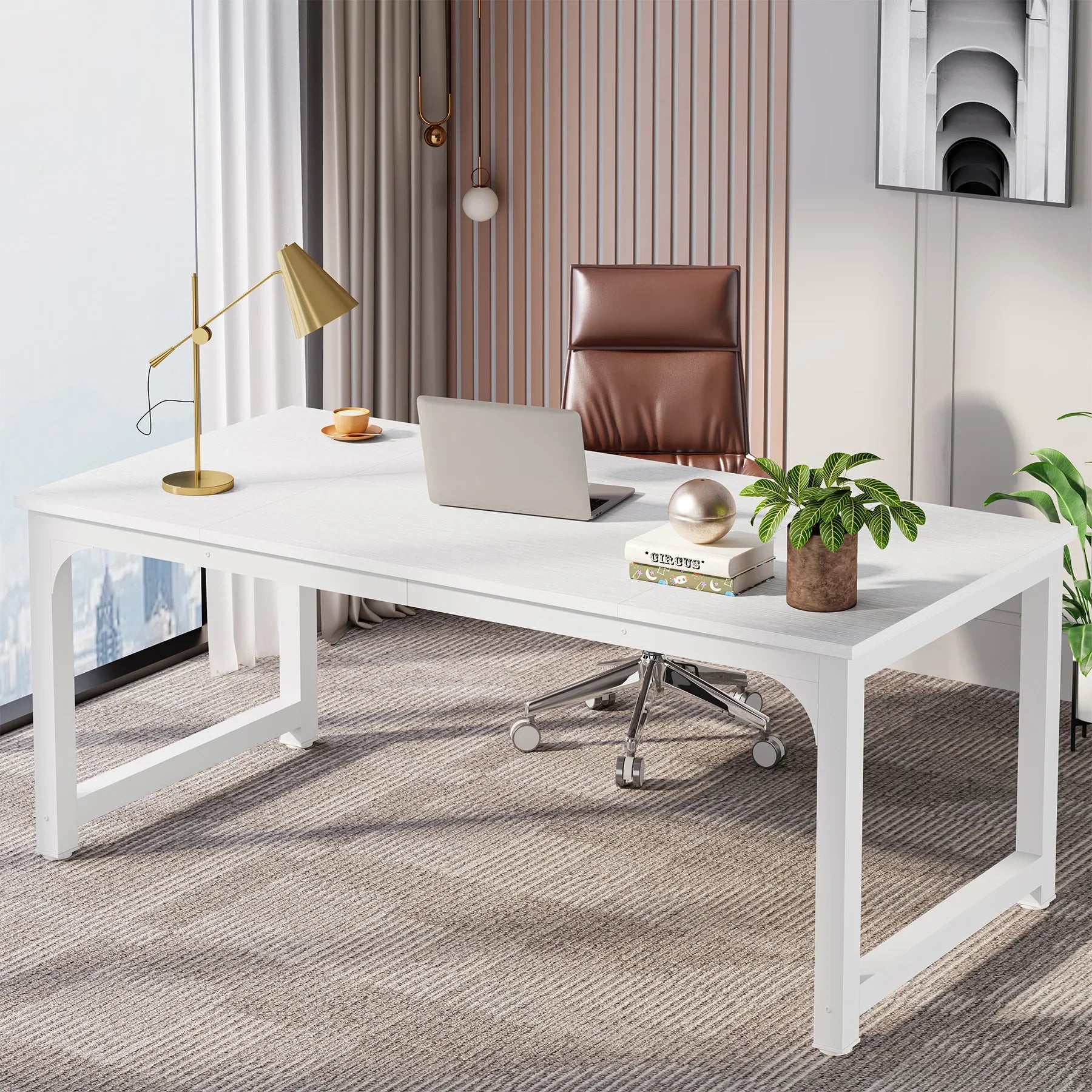 Large 70in Executive Computer Desk for Home Office — Modern Writing Workstation
