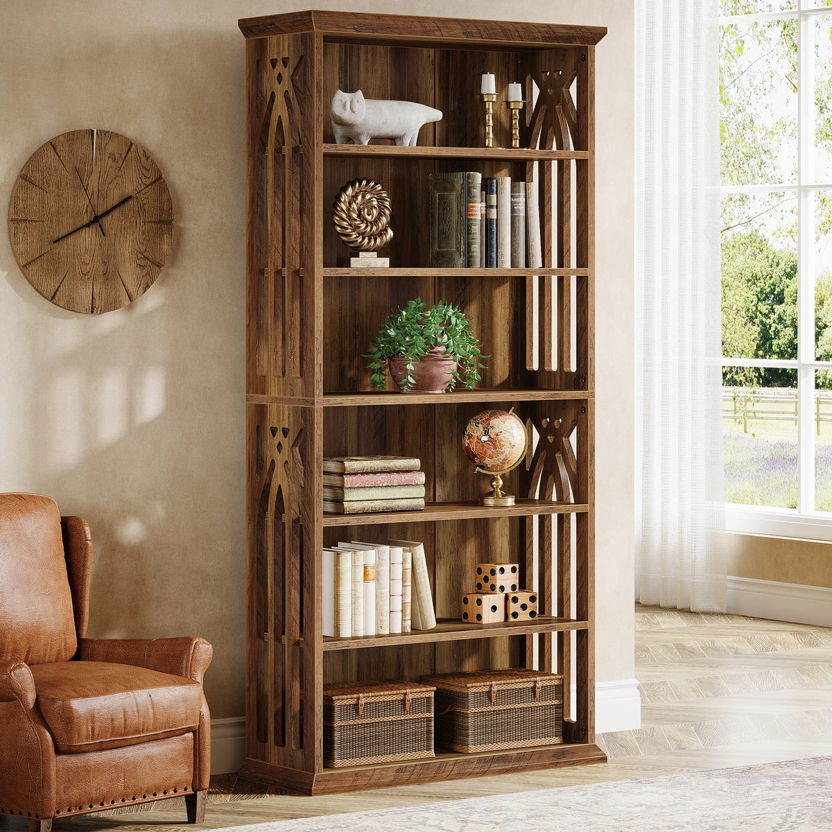 75" Tall 6-Tier Bookcase