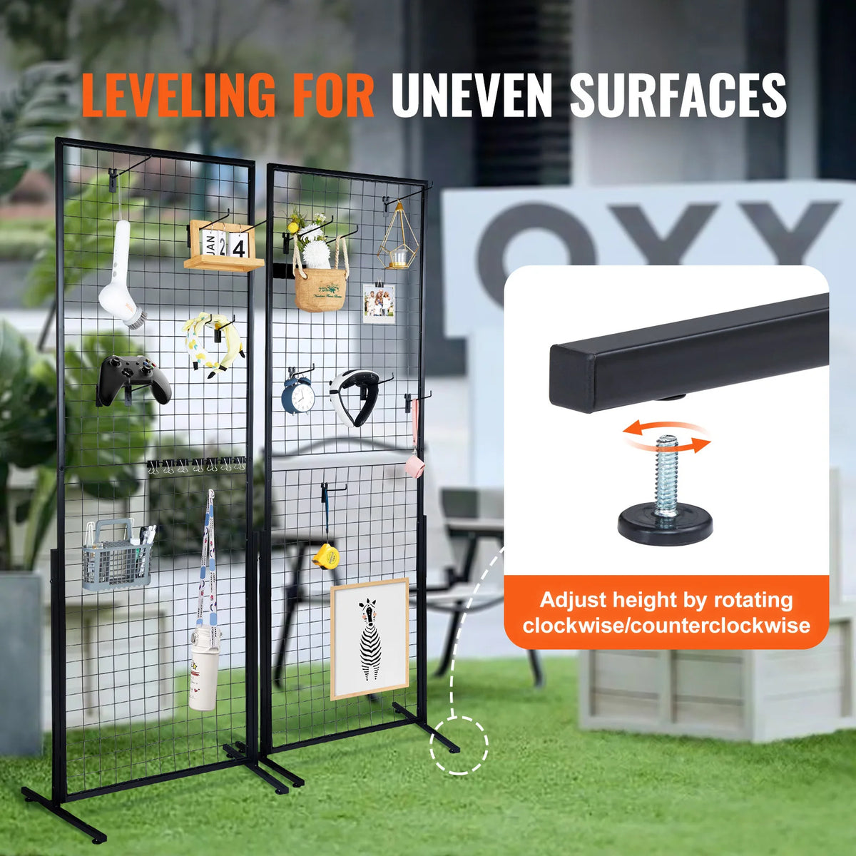 Gridwall Panels, 24.29" x 67.56" Double-Sided Display Rack, 2 Pack