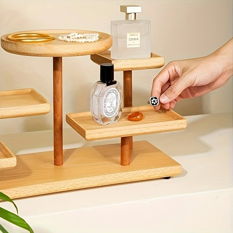 Wooden Display Rack, Multi-Layer Storage Shelf, 3 or 5 Layers