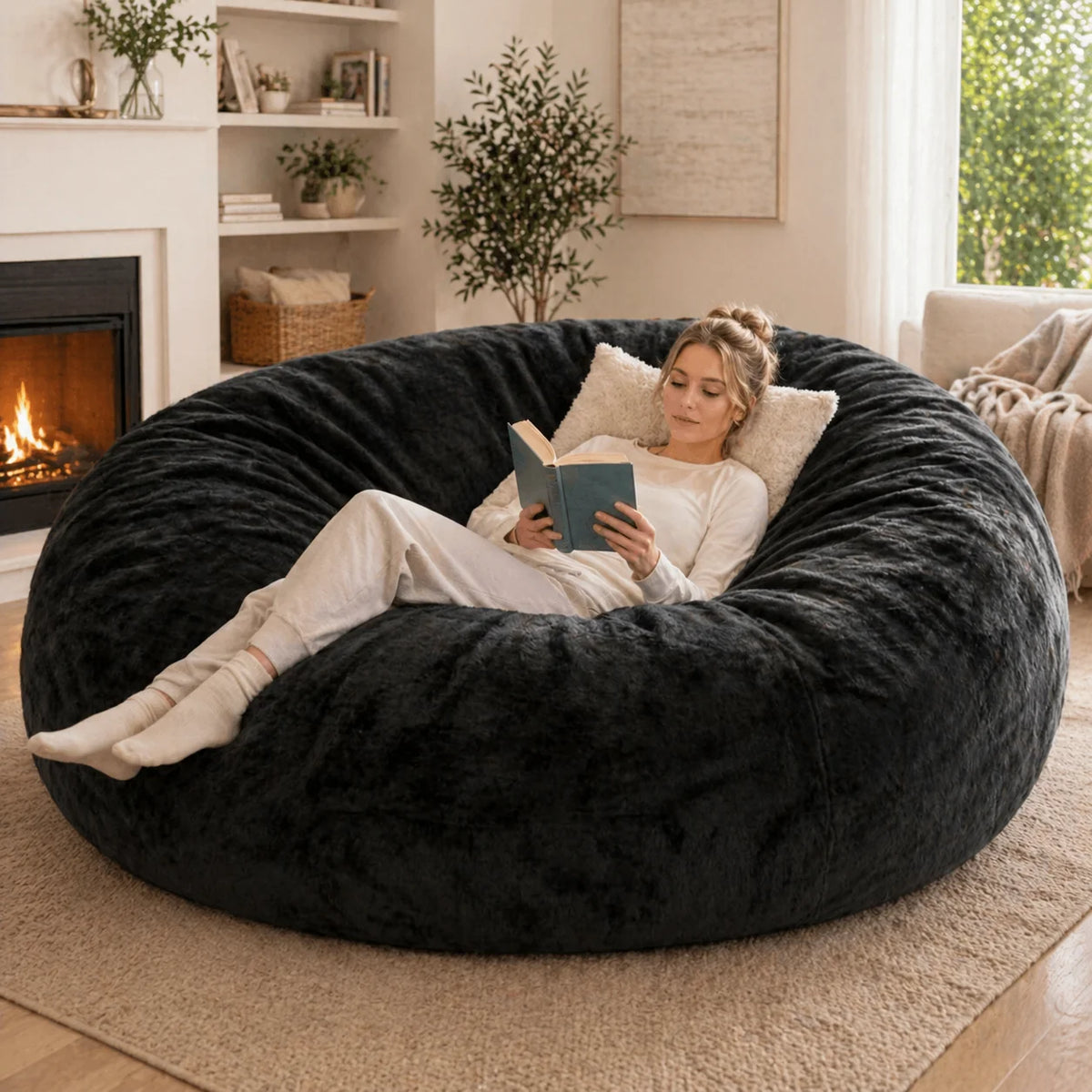 Bean bag chair - 39.4" x 23.6", adult beanbag chair with padded beanbag inside