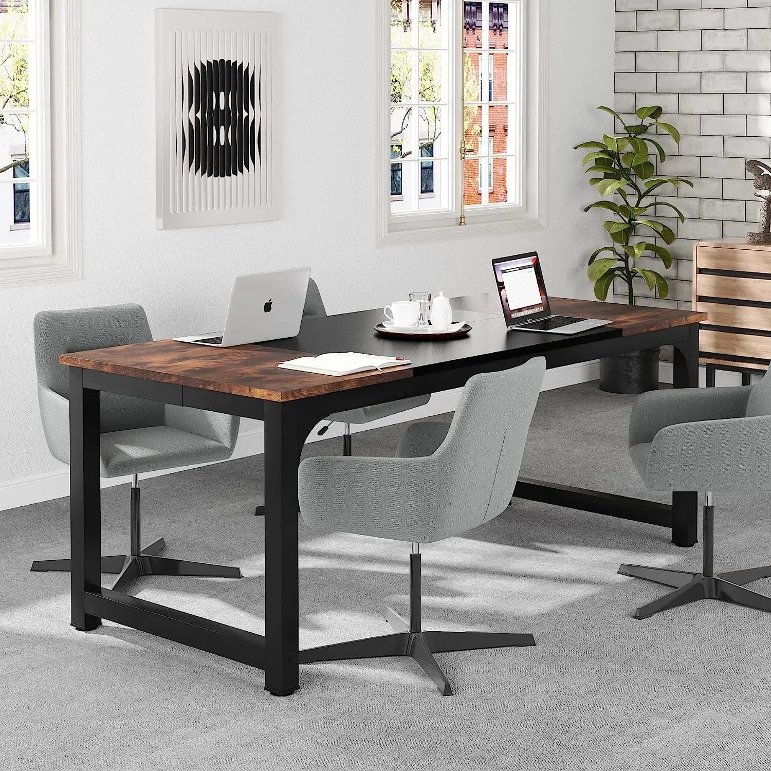 Large 70in Executive Computer Desk for Home Office — Modern Writing Workstation