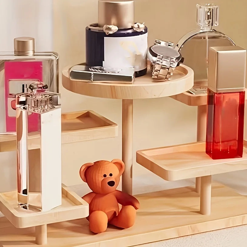 Wooden Display Rack, Multi-Layer Storage Shelf, 3 or 5 Layers