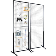 Gridwall Panels, 24.29" x 67.56" Double-Sided Display Rack, 2 Pack