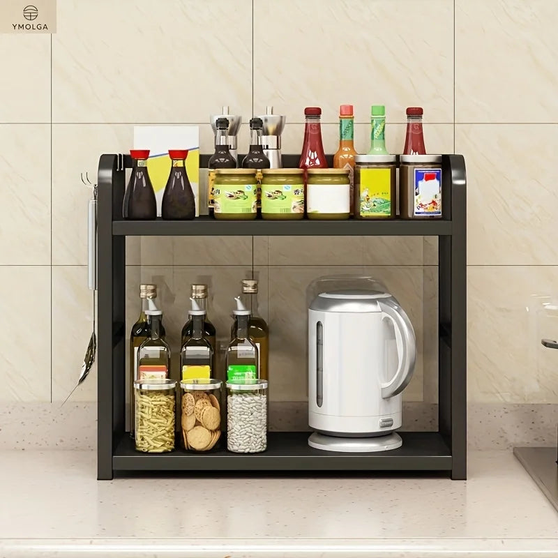 Countertop Shelf, 2-Tier Metal Organizer for Mugs and Spices