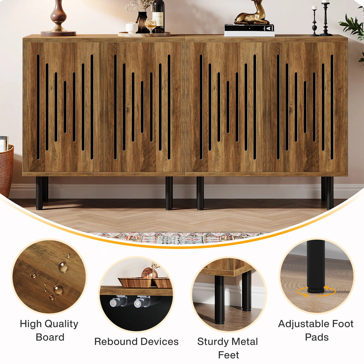 Sideboard Cabinet Set of 2, view 28