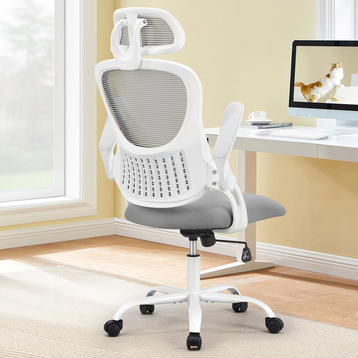 Ergonomic office chair - Mesh Ergonomic Office Computer Desk Chair Flip-up Arms