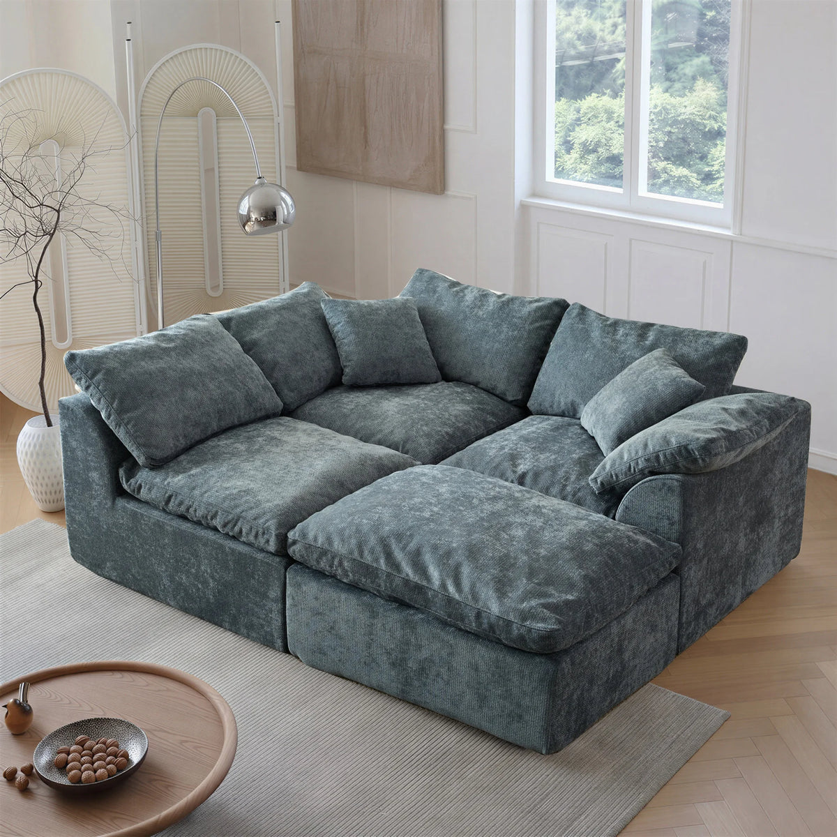 Modern Modular Sectional Sofa Cloud Couch Oversized Deep Seat Comfy Sofa, 108.3" x 68.9" x 27.6"