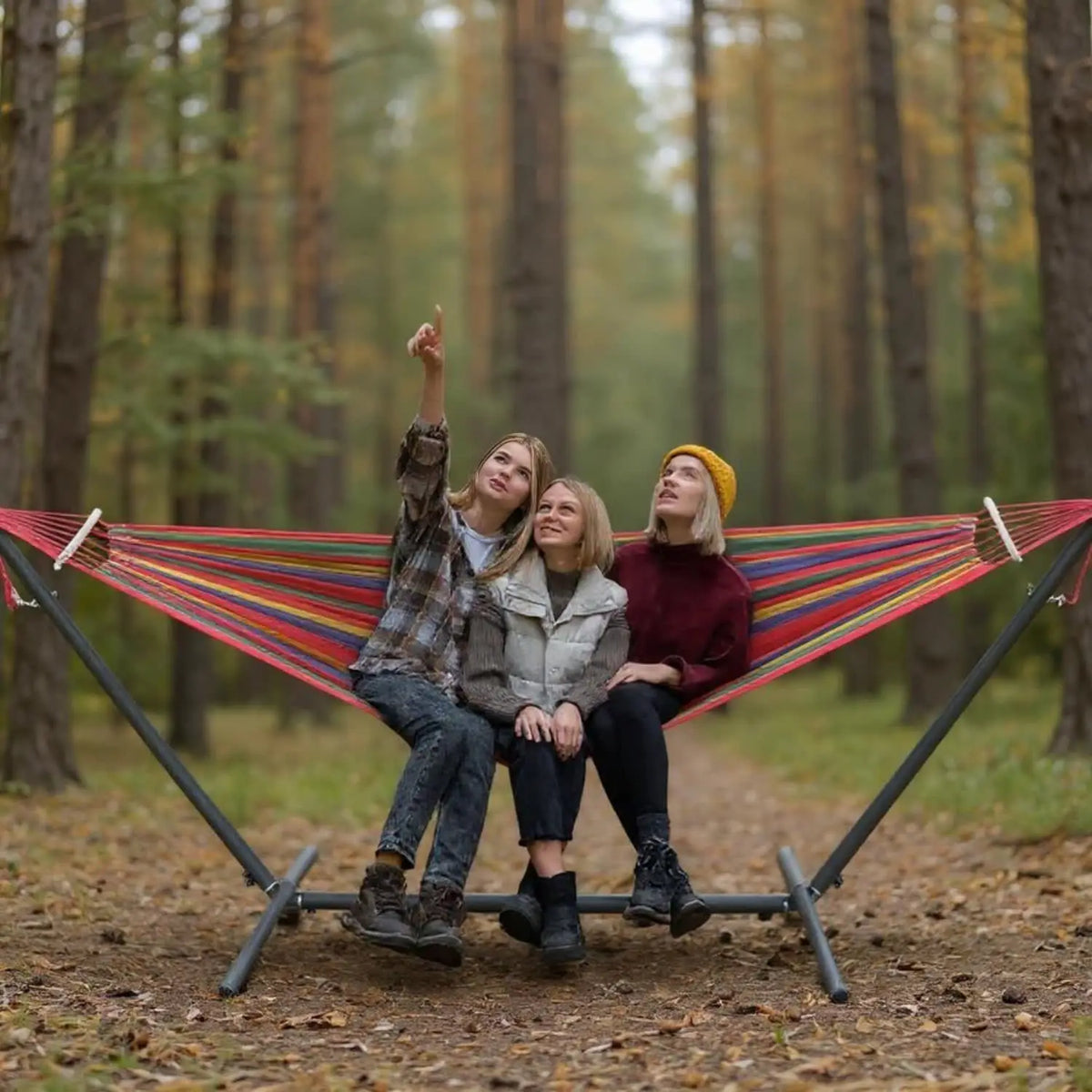 Hammock with Adjustable Stand, 600 lb Capacity, Storage Bag