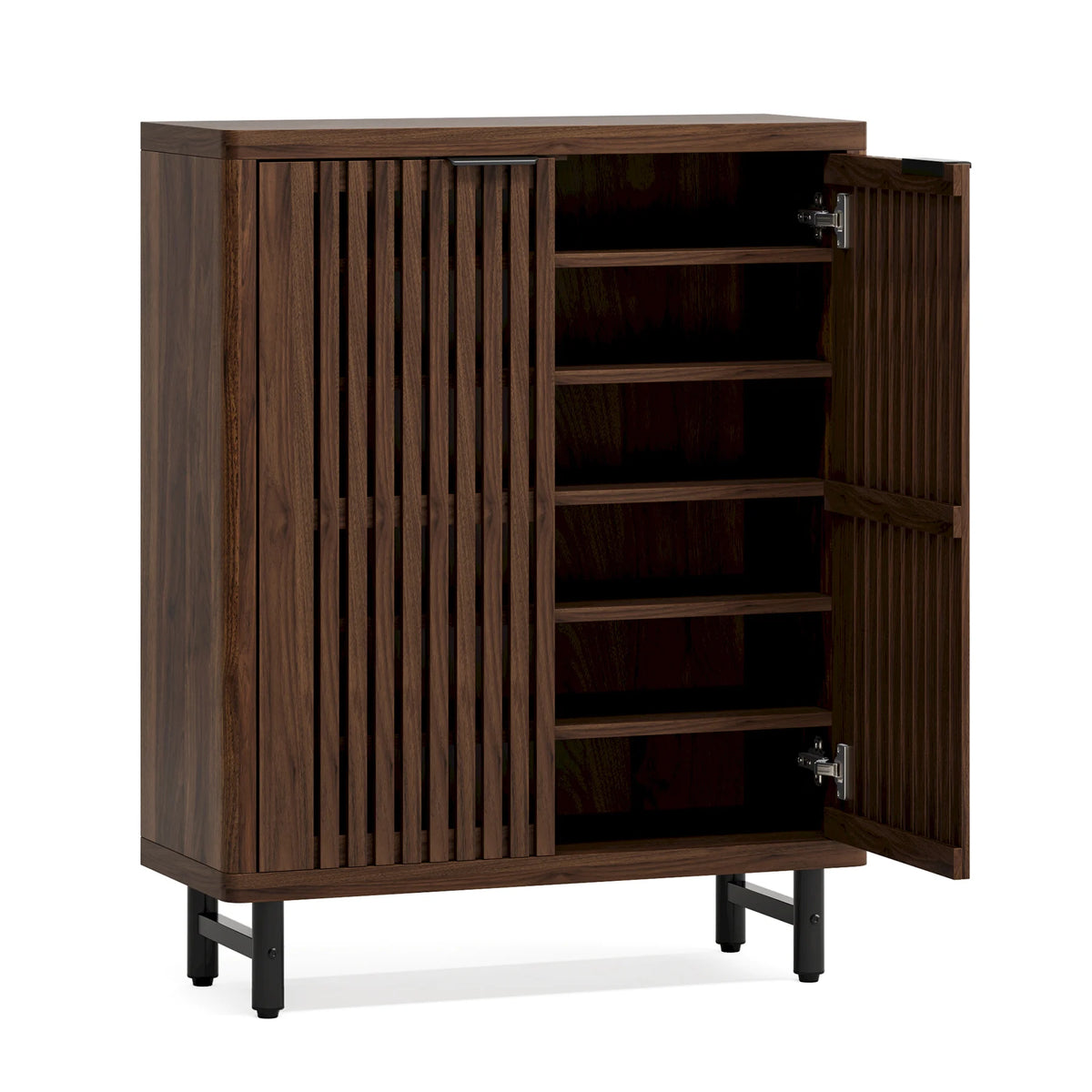 Shoe Cabinet, 6-Tier Louvered Doors, 33.46" W x 43.31" H