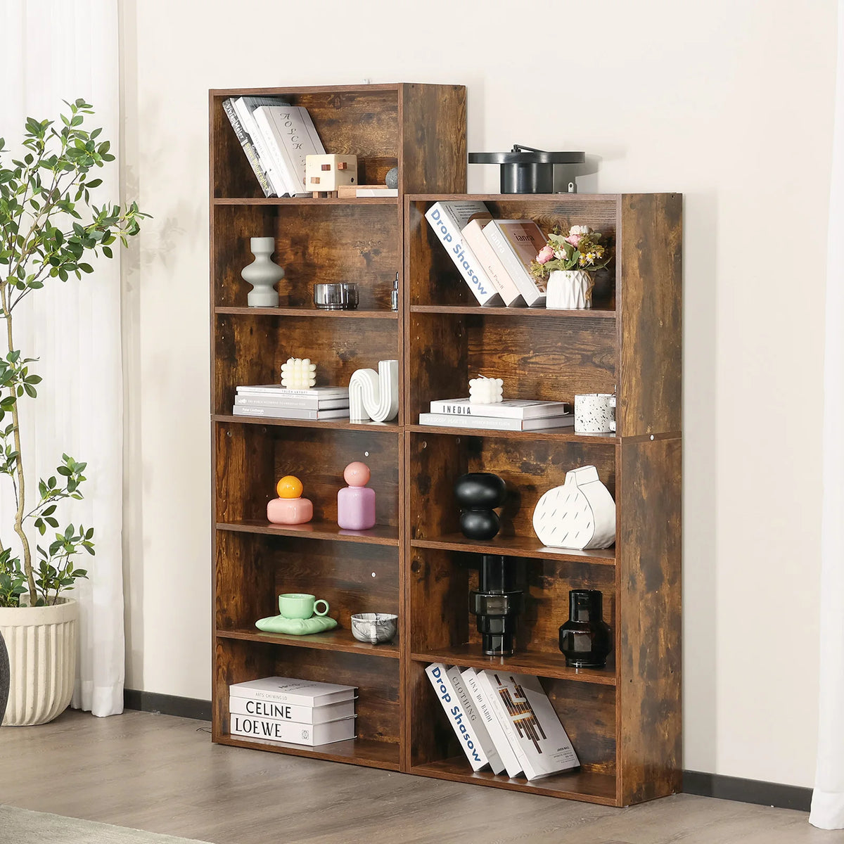 63" Wooden Bookcase