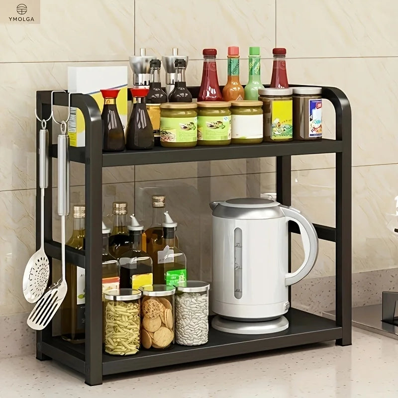 Countertop Shelf, 2-Tier Metal Organizer for Mugs and Spices