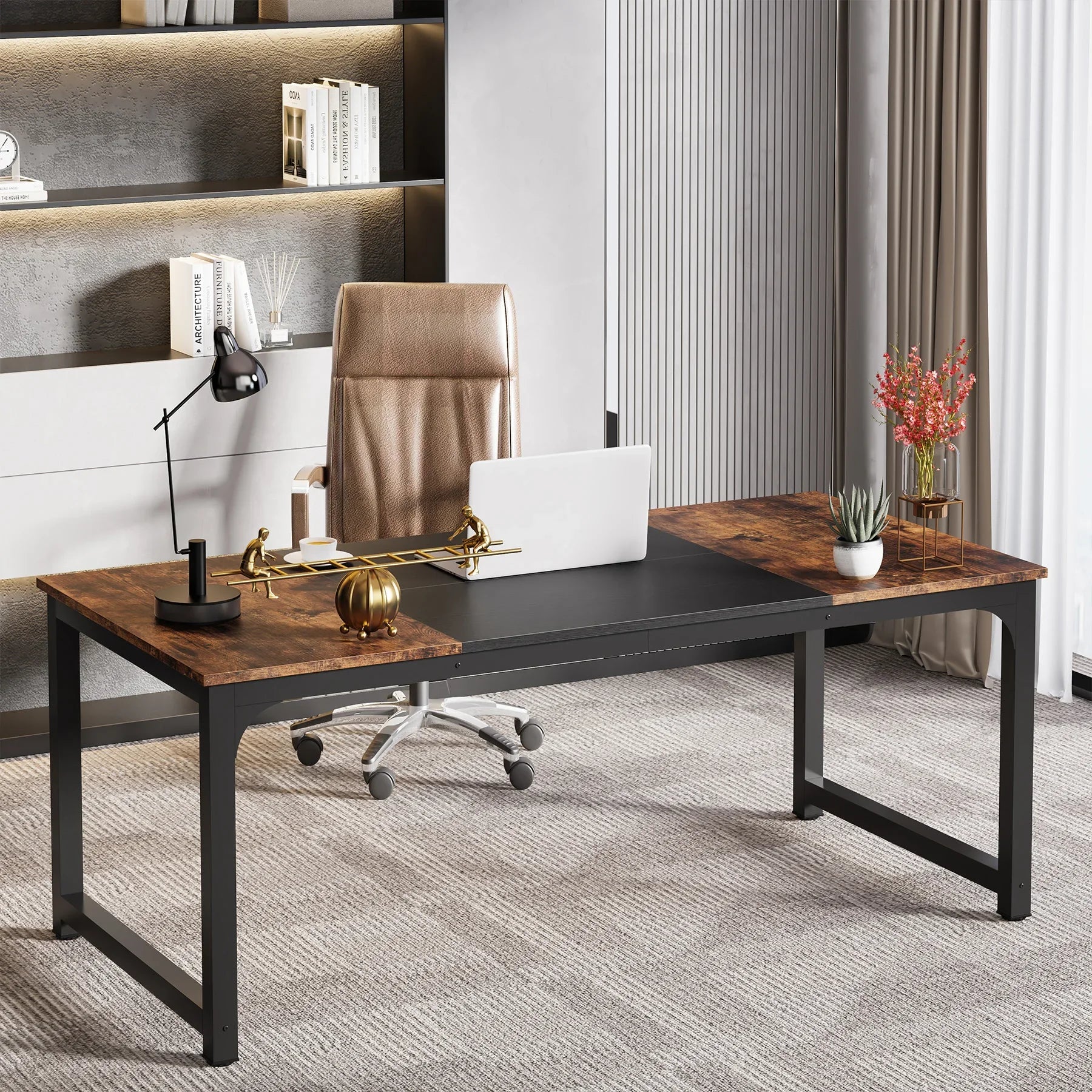 Large 70in Executive Computer Desk for Home Office — Modern Writing Workstation