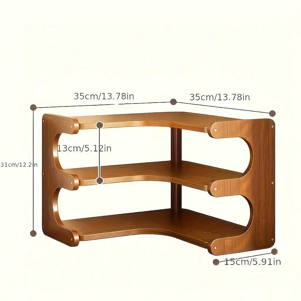 Corner shelf - Freestanding Wood Corner Organizer Shelf