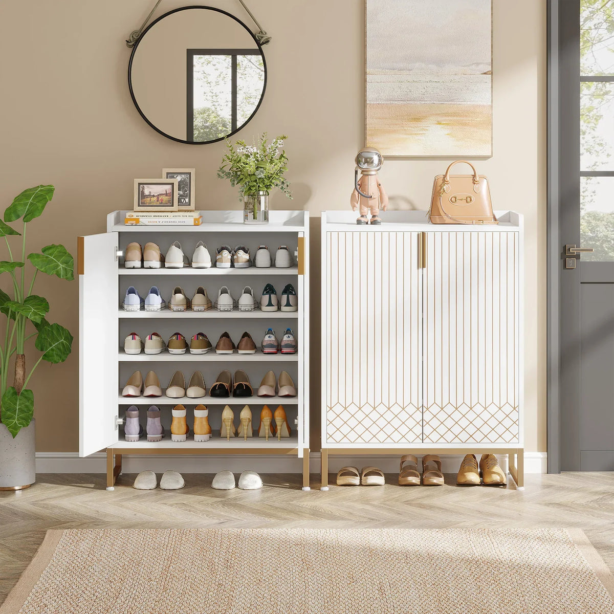 5-Tier Shoe Cabinet with Doors, view 7
