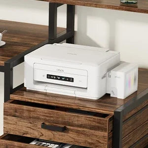Industrial Computer Desk with File Drawer Cabinet and Monitor Stand for Home Office — 63"