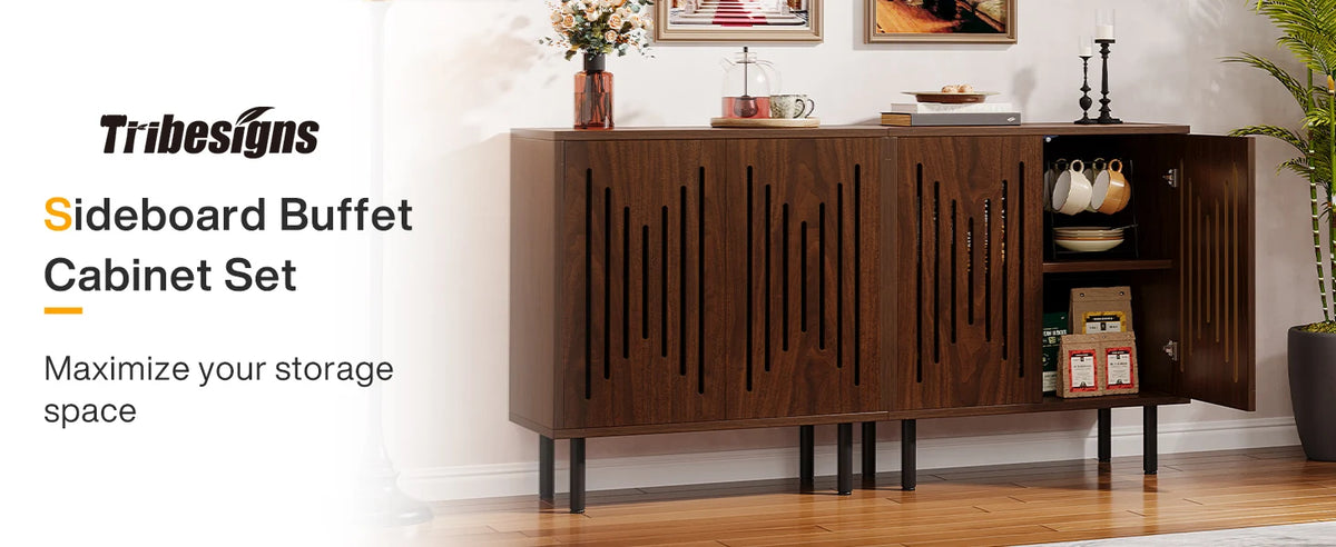 Sideboard Cabinet Set of 2, view 8