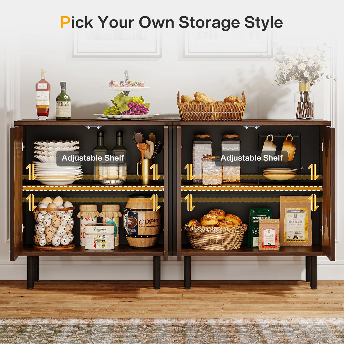 Sideboard Cabinet Set of 2, view 3