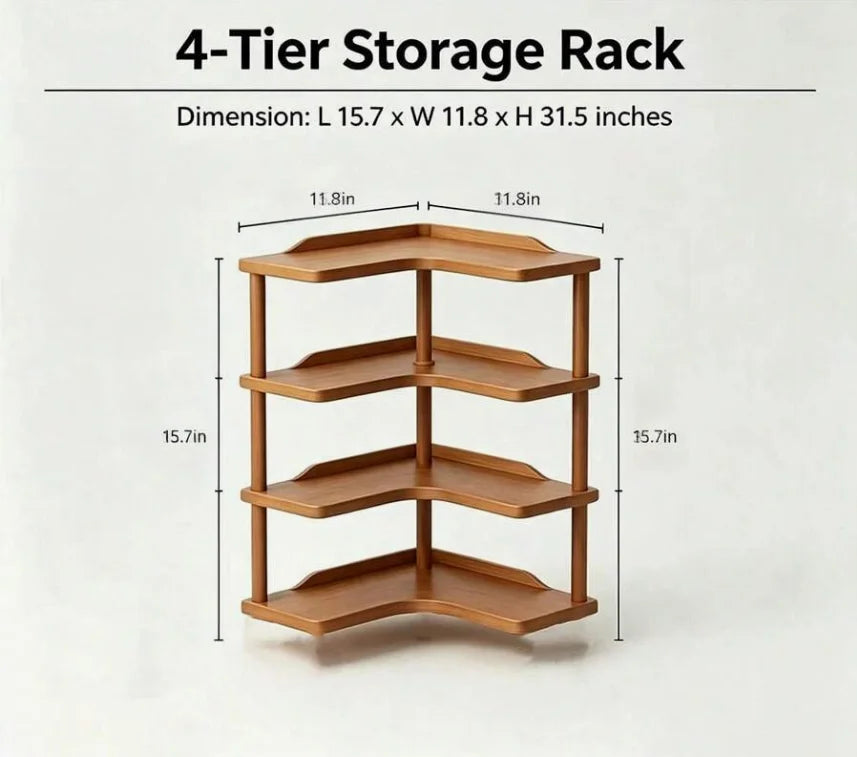 Corner shelf - Freestanding Wood Corner Organizer Shelf