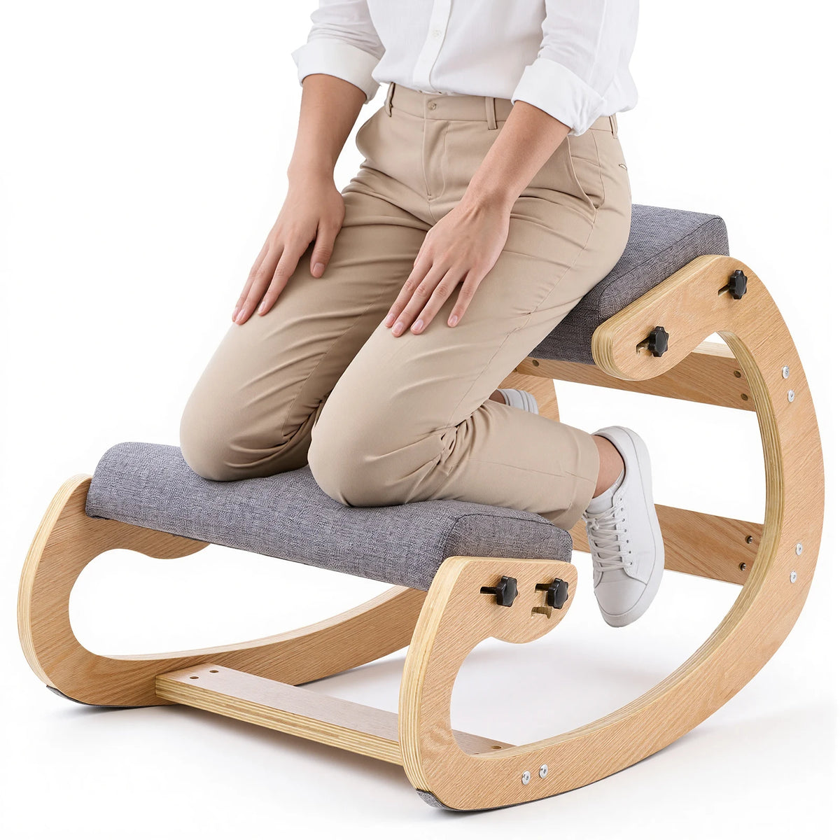 Ergonomic office chair - Ergonomic Kneeling Chair Wooden Posture Knee Chair
