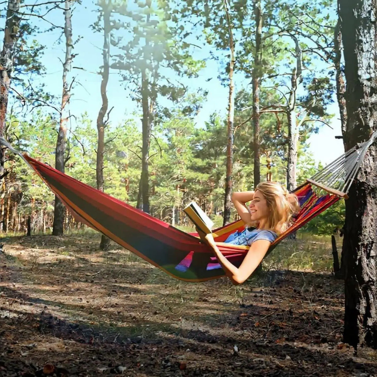 Hammock with Adjustable Stand, 600 lb Capacity, Storage Bag