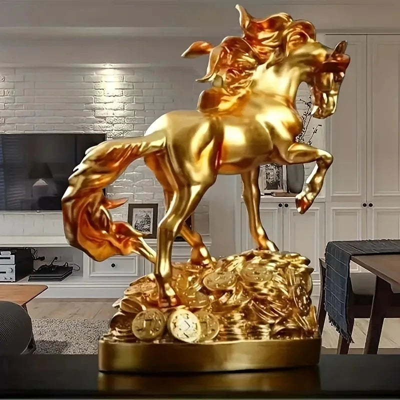 Abstract sculpture - 1 piece - Horse statue decorative art, wealth prophecy statue