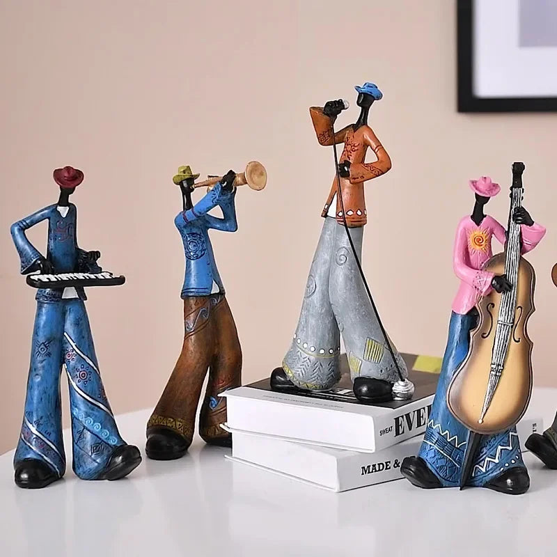 Abstract sculpture - Musical Instrument Resin Figure Ornaments Figurines Home