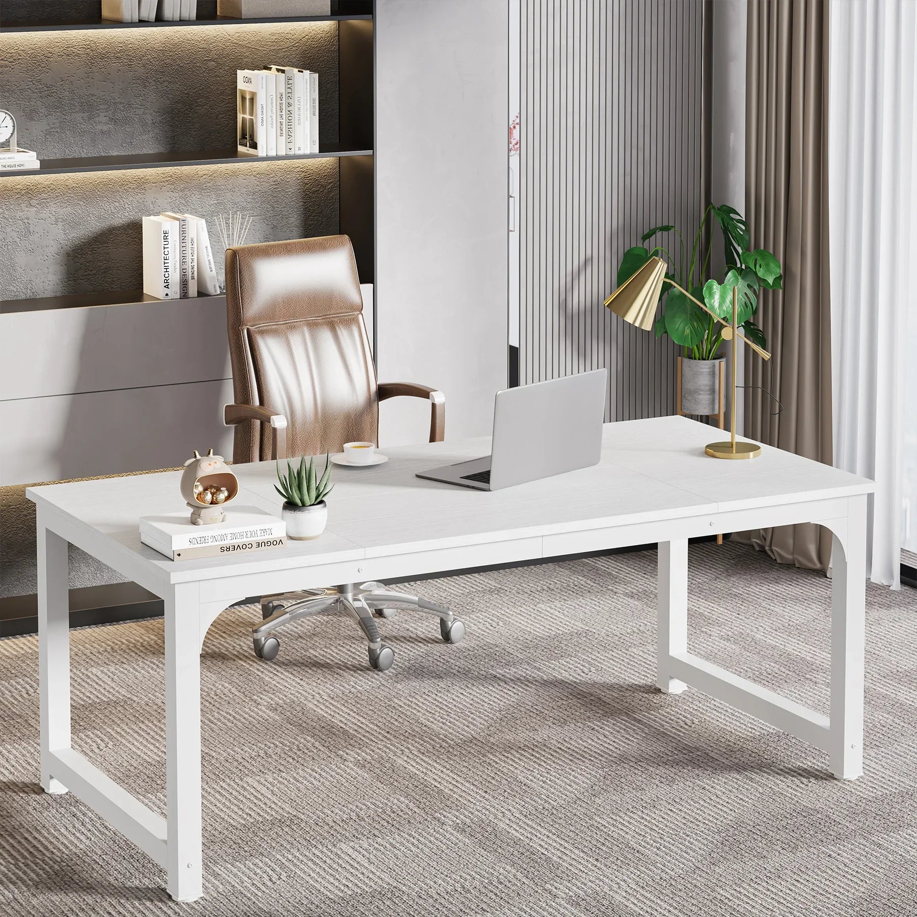 Large 70in Executive Computer Desk for Home Office — Modern Writing Workstation