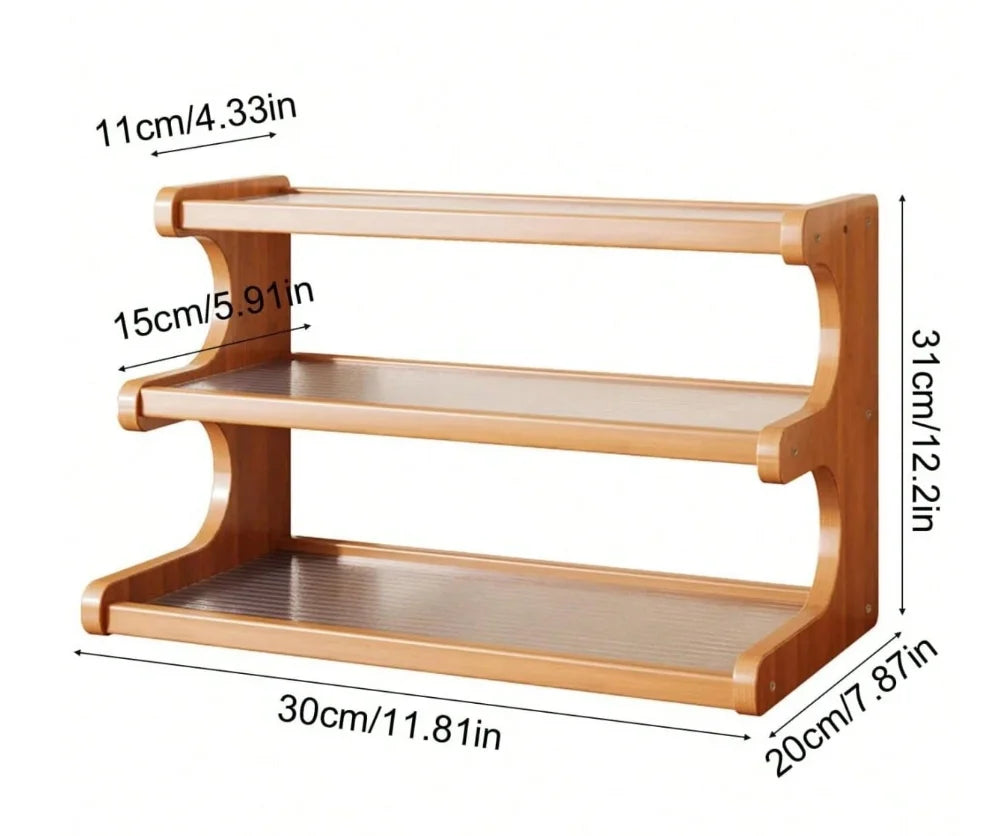 Corner shelf - Freestanding Wood Corner Organizer Shelf