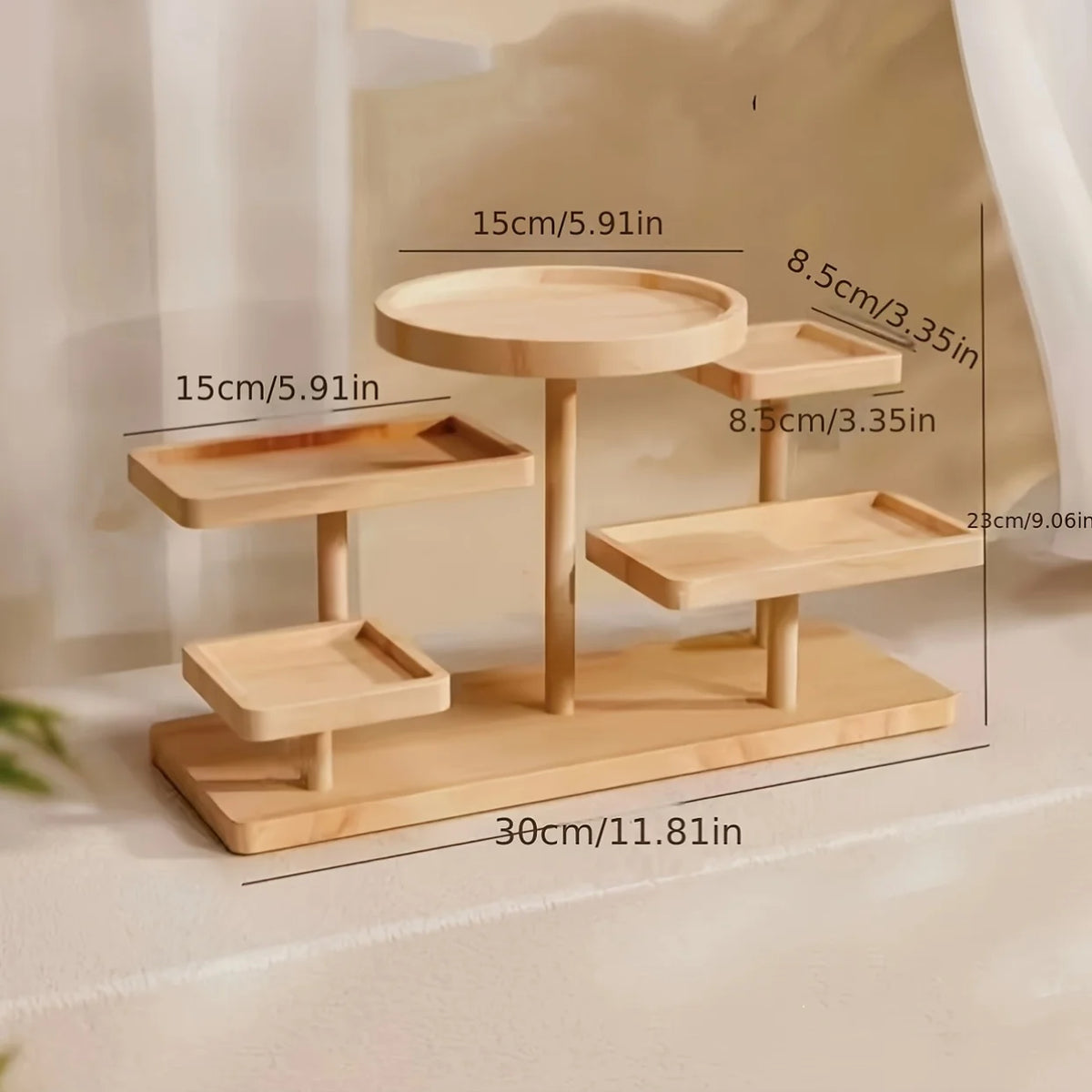 Wooden Display Rack, Multi-Layer Storage Shelf, 3 or 5 Layers