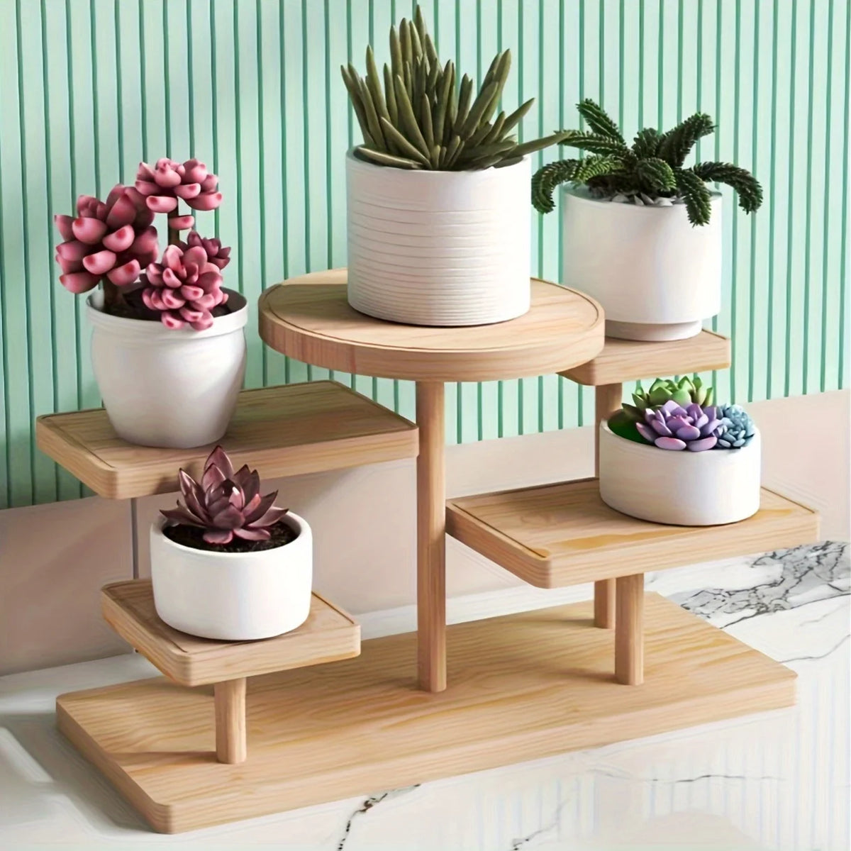 Wooden Display Rack, Multi-Layer Storage Shelf, 3 or 5 Layers