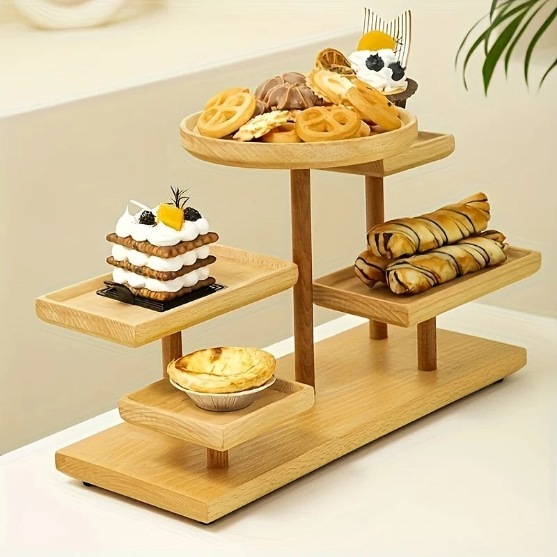 Wooden Display Rack, Multi-Layer Storage Shelf, 3 or 5 Layers