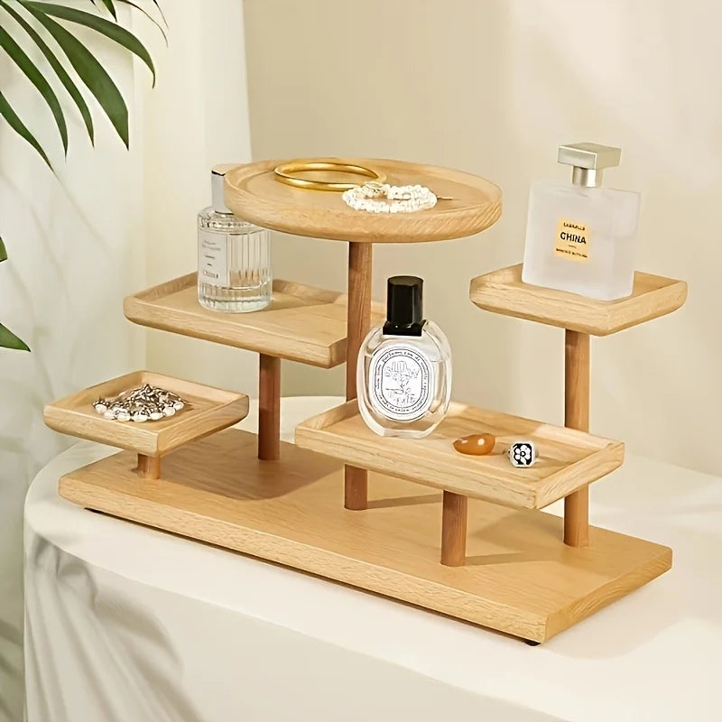 Wooden Display Rack, Multi-Layer Storage Shelf, 3 or 5 Layers