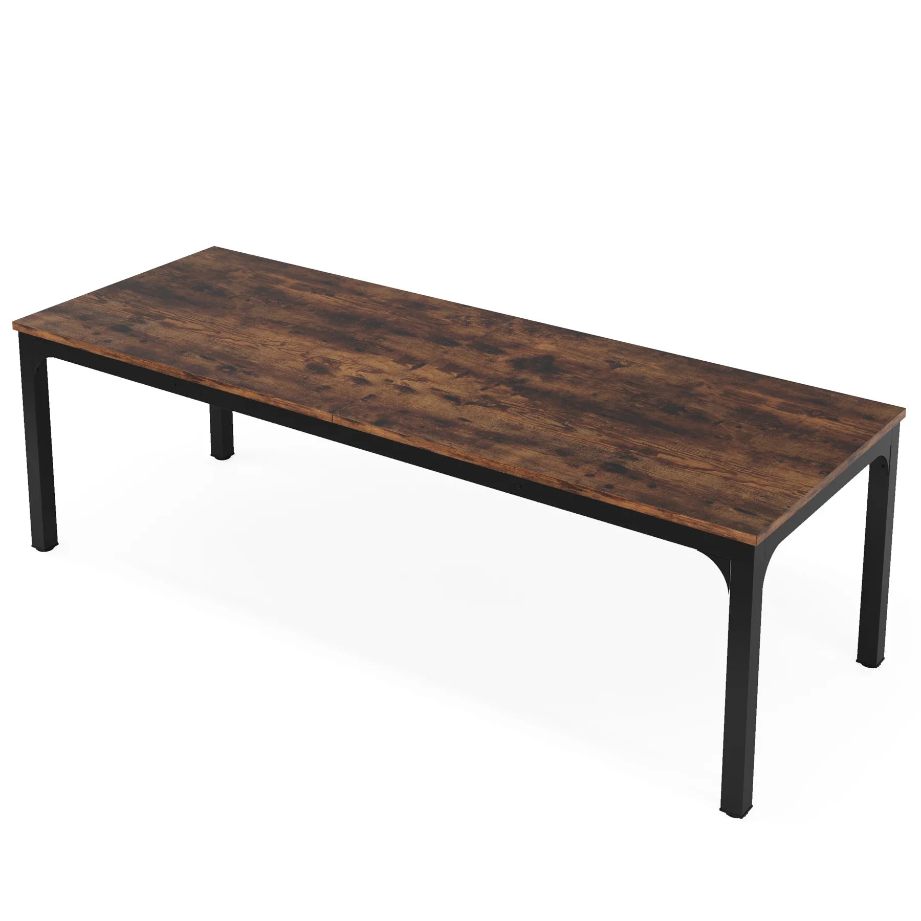 Industrial Wood Computer Desk with Steel Frame for Two-Person Home Office — 78.7"