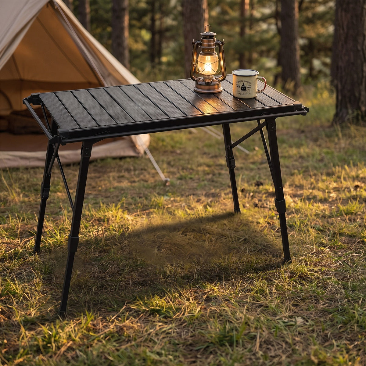 Folding camping table - Camping Folding Removable IGT Wood Table Lightweight Camp BBQ