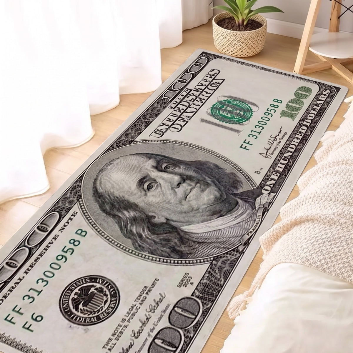 Funny doormat - 1pc Interesting Portrait & Dollar Bill Pattern Rug