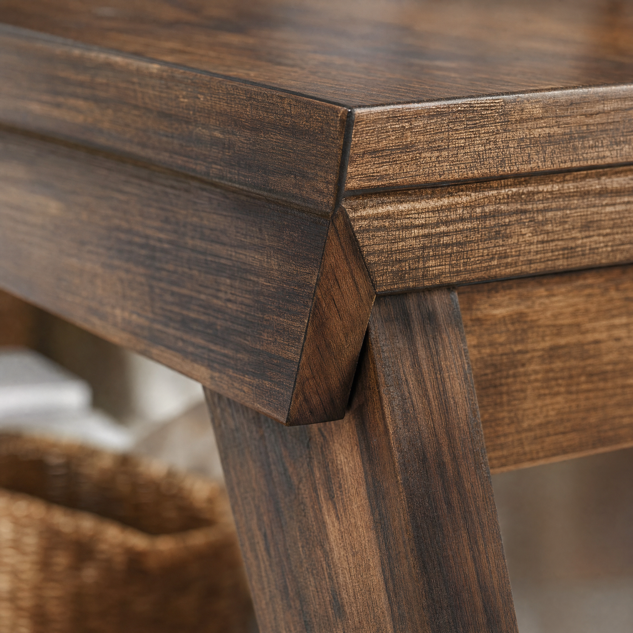 Rustic Wood Console Table with Storage Shelf for Entryway — 41" Narrow