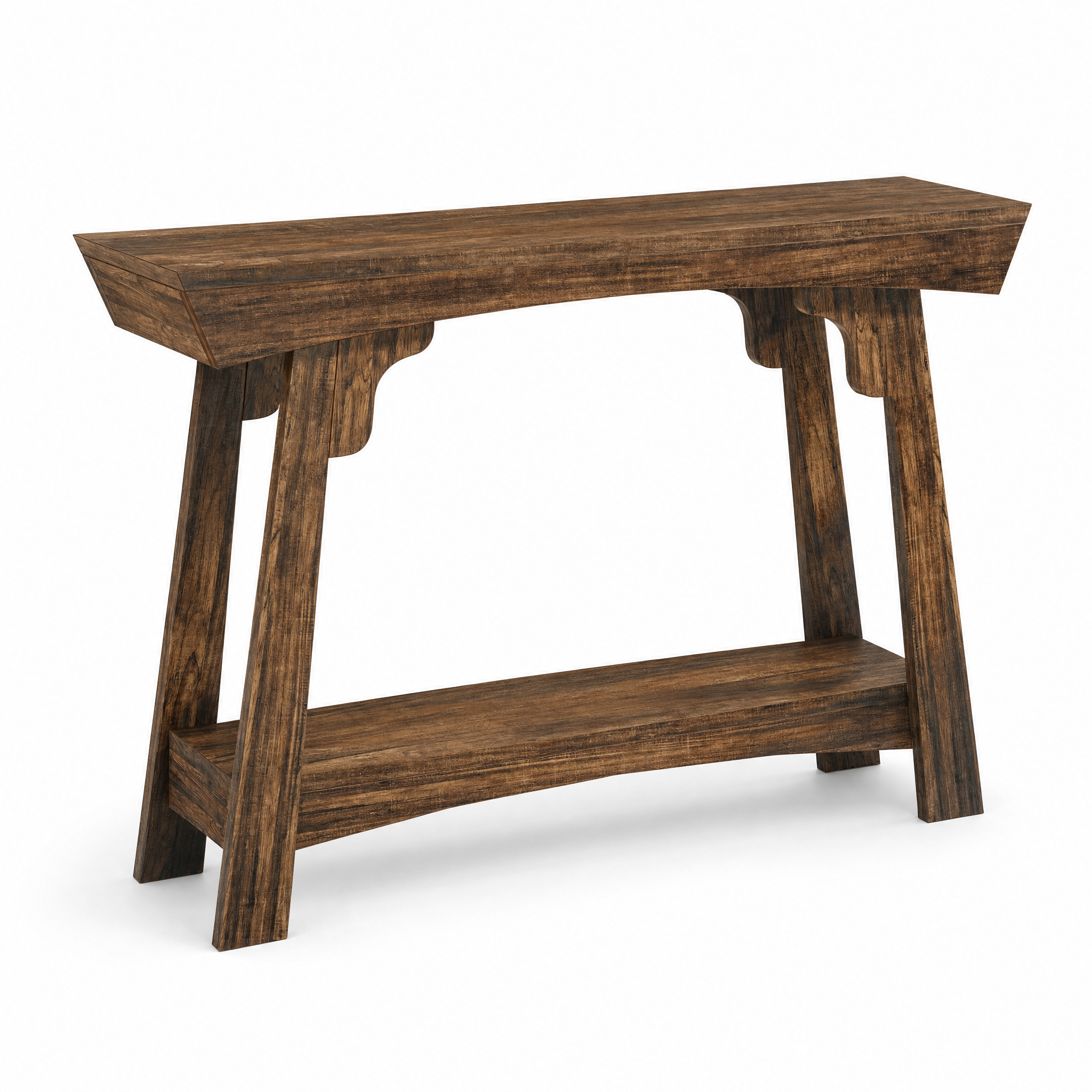 Rustic Wood Console Table with Storage Shelf for Entryway — 41" Narrow