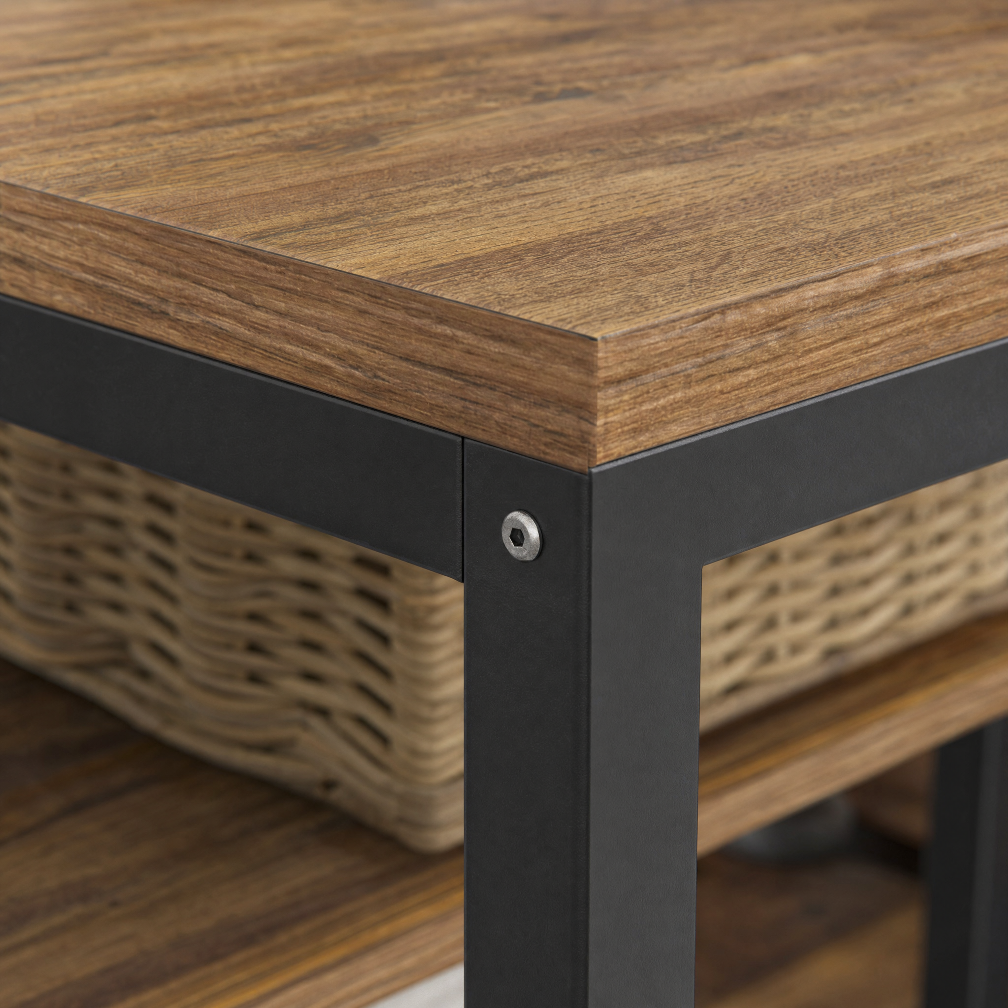 Rustic Two-Person Desk with Bookshelf for Home Office — 78.7in Double Workstation